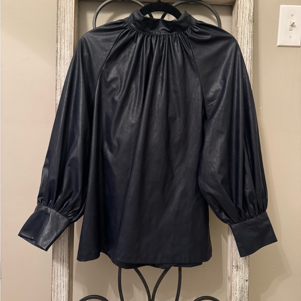 Rachel Comey for Target Maritime Blue Faux Leather Top Size Large